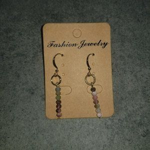 Womens Earrings Vintage Natural Jasper Stone Designer Bohemian Dangle Earrings